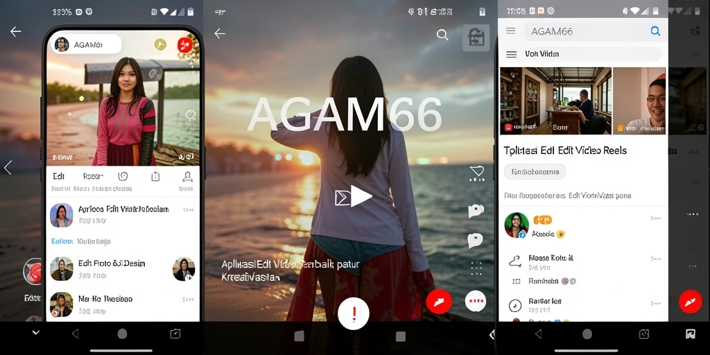 Antarmuka AGAM66 yang user-friendly untuk edit video reels.