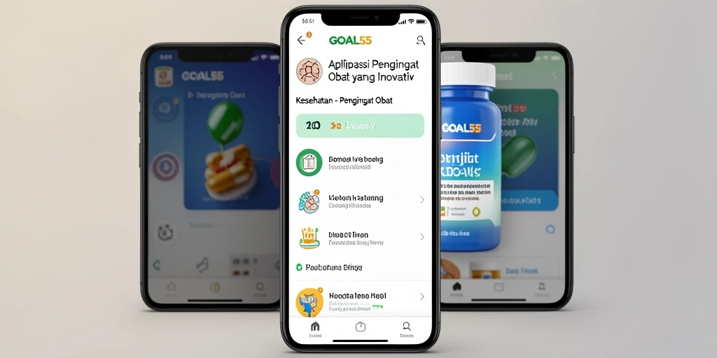 Antarmuka GOAL55 yang sederhana dan intuitif untuk pengingat obat.