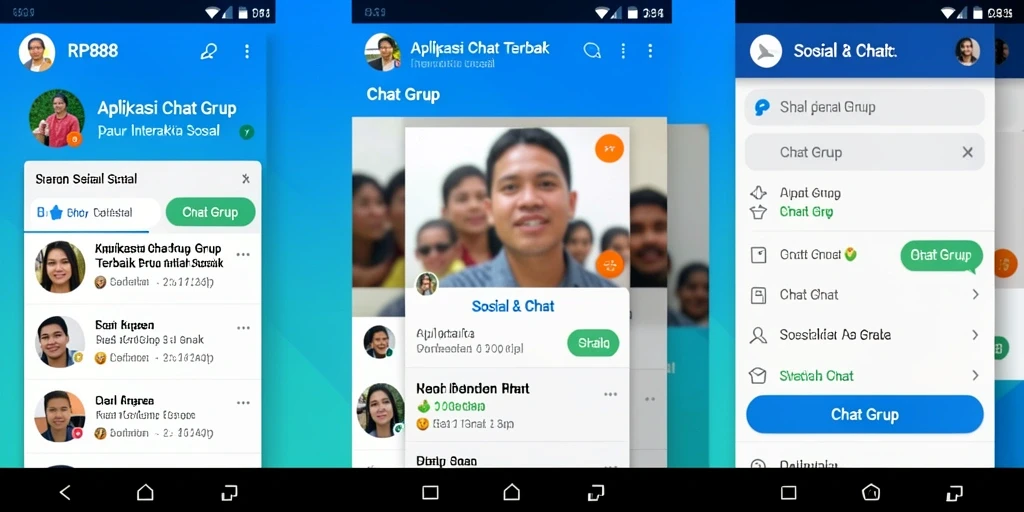 Antarmuka RP888 yang ramah pengguna untuk chatting grup.