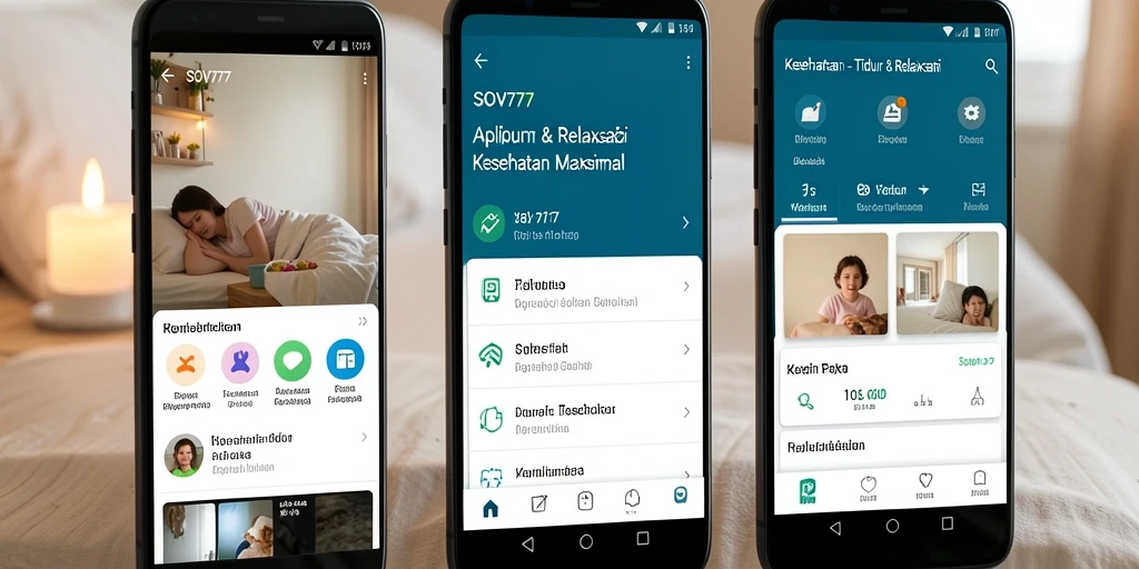 Antarmuka SOV777 menampilkan fungsi Tidur & Relaksasi yang nyaman.