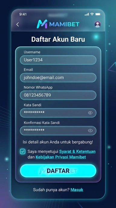 Panduan Registrasi Akun Mamibet untuk Android